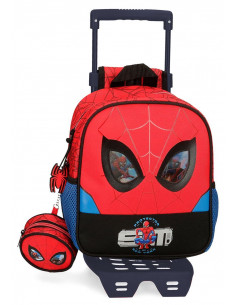 MOCHILA ADAP. 25CM. C/CARRO. SPIDERMAN PROTECTOR